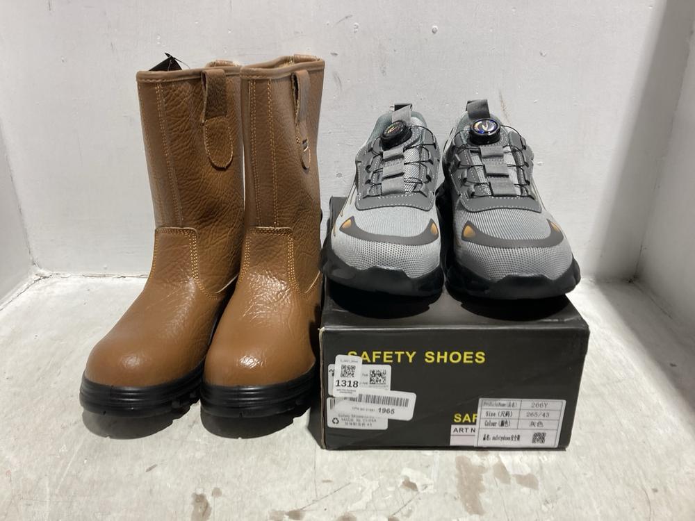 Lot 1318  
            Chesterfield SR44 - Parcel Delivery Only 

                
2 X ASSORTED FOOTWEAR TO INCLUDE BLACKROCK STEEL TOE BOOTS UK 8 (LOCATION: B1)