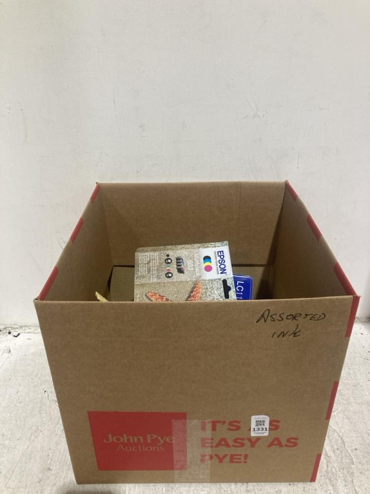 Lot 1331  
            Chesterfield SR44 - Parcel Delivery Only 

                
BOX OF ASSORTED ITEMS TO INCLUDE BROTHER LC1100 PRINTER INK (LOCATION: B2)
