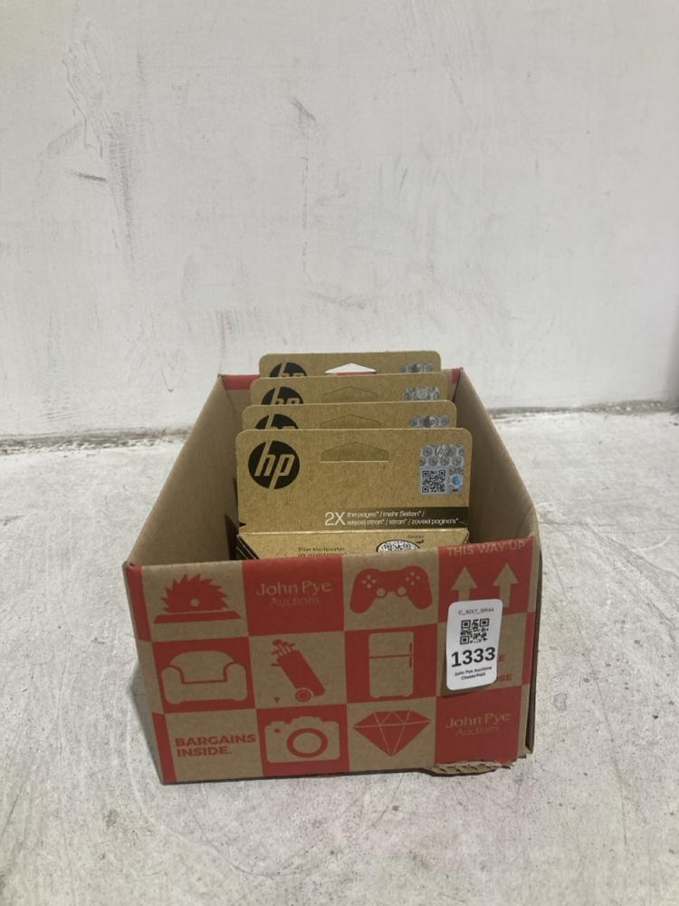 Lot 1333  
            Chesterfield SR44 - Parcel Delivery Only 

                
BOX OF 4 X HP 308E EVEOMORE BLACK INK CARTRIDGE (LOCATION: B2)