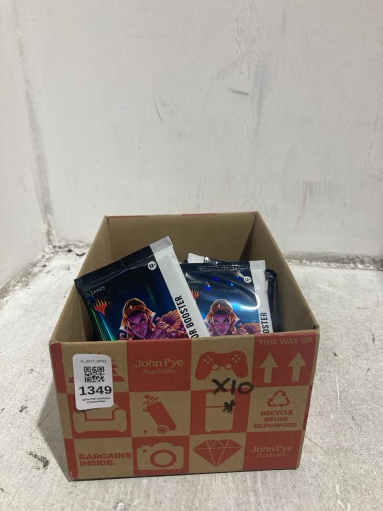 Lot 1349  
            Chesterfield SR44 - Parcel Delivery Only 

                
BOX OF ASSORTED MAGIC THE GATHERING CARDS TO INCLUDE BOOSTER PACKS (LOCATION: B2)