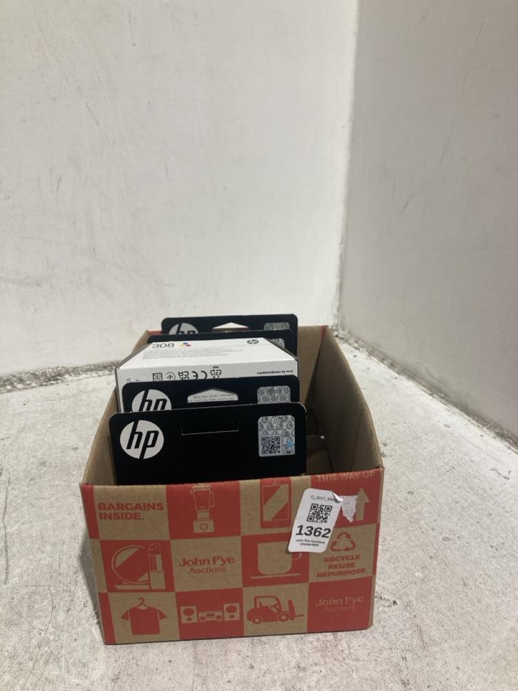 Lot 1362  
            Chesterfield SR44 - Parcel Delivery Only 

                
BOX OF 6 X HP 308 PRINTER INK REPLACEMENT CARTRIDGES (LOCATION: B2)