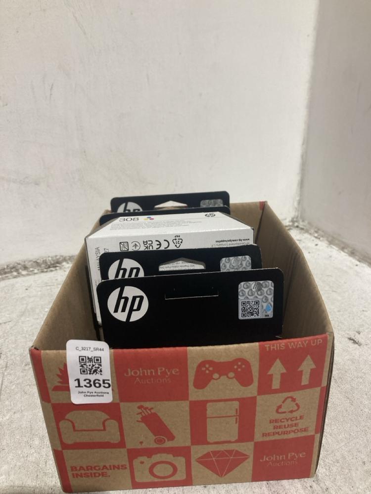 Lot 1365  
            Chesterfield SR44 - Parcel Delivery Only 

                
BOX OF 6 X HP 308 PRINTER INK REPLACEMENT CARTRIDGES (LOCATION: B2)