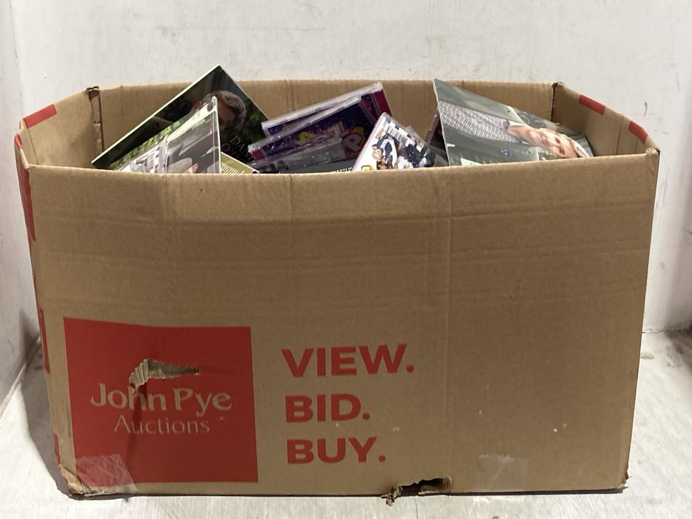 Lot 1416  
            Chesterfield SR44 - Parcel Delivery Only 

                
BOX OF ASSORTED ALBUMS & DVDS TO INCLUDE ENDEAVOUR (LOCATION: B4)