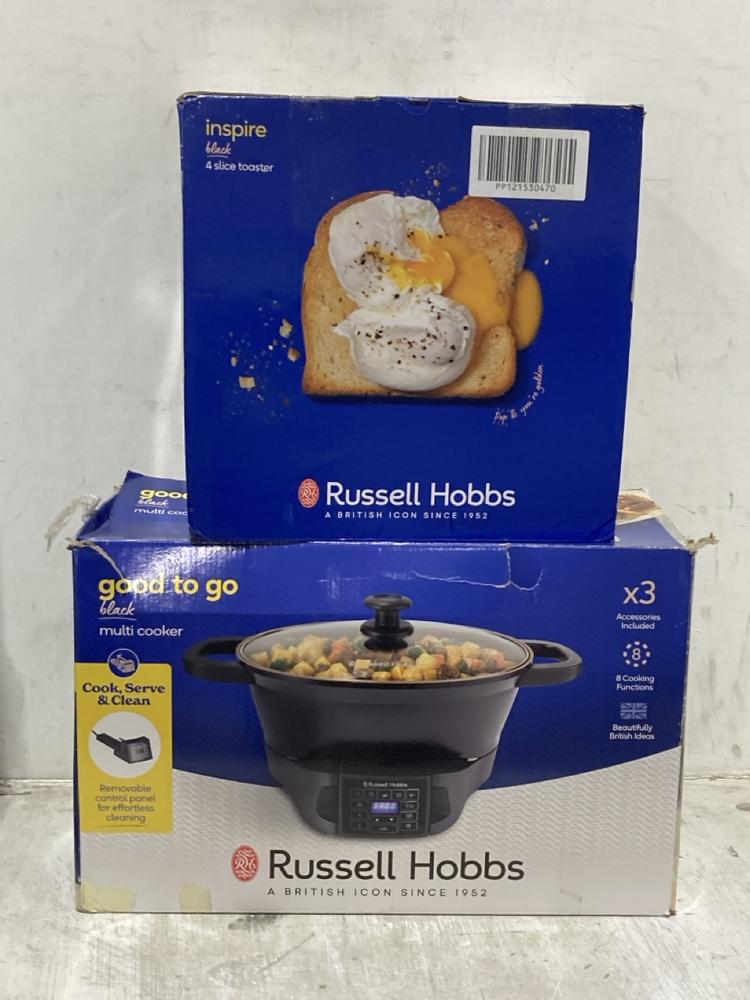 Lot 1482  
            Chesterfield SR44 - Parcel Delivery Only 

                
2 X RUSSELL HOBBS ITEMS TO INCLUDE TOASTER (LOCATION: B6)