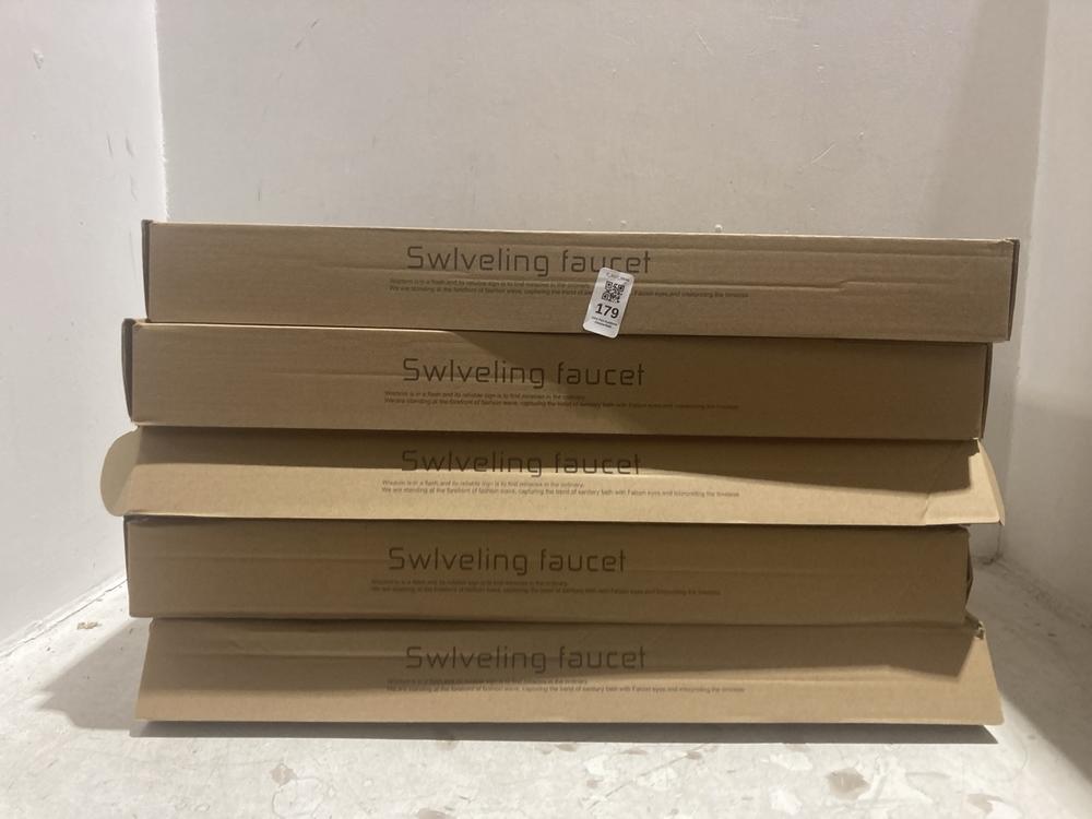 Lot 179  
            Chesterfield SR44 - Parcel Delivery Only 

                
5 X HIGH STANDARD PULLING TAP SWIVELING FAUCET (LOCATION: A8)