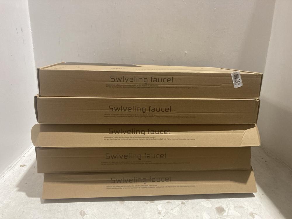 Lot 180  
            Chesterfield SR44 - Parcel Delivery Only 

                
5 X HIGH STANDARD PULLING TAP SWIVELING FAUCET (LOCATION: A8)