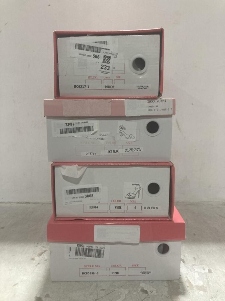 Lot 233  
            Chesterfield SR44 - Parcel Delivery Only 

                
4 X ASSORTED SHOES TO INCLUDE ALLEGRA K HIGH HEELS SIZE 6 (LOCATION: F1)