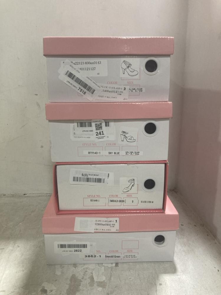 Lot 241  
            Chesterfield SR44 - Parcel Delivery Only 

                
4 X ASSORTED SHOES TO INCLUDE ALLEGRA K HIGH HEEL SHOES IN RED SIZE 5.5 (LOCATION...