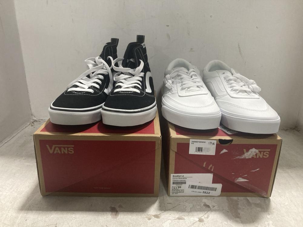 Lot 260  
            Chesterfield SR44 - Parcel Delivery Only 

                
VANS ASHWOOD IN BLACK SIZE 6.5 TO INCLUDE VANS BROOKLYN LS SIZE 8.5 IN WHITE (LOC...