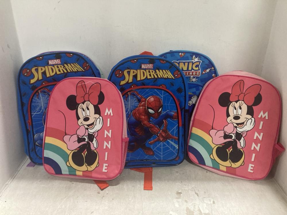 Lot 269  
            Chesterfield SR44 - Parcel Delivery Only 

                
6 X ASSORTED BACKPACKS TO INCLUDE DISNEY MINNIE (LOCATION: F1)