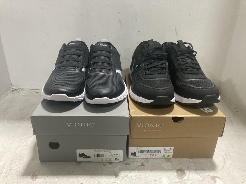 Lot 274  
            Chesterfield SR44 - Parcel Delivery Only 

                
VIONIC LAYLA IN BLACK SIZE 4.5 TO INCLUDE VIONIC SHOES IN BLACK SIZE 6 (LOCATION:...