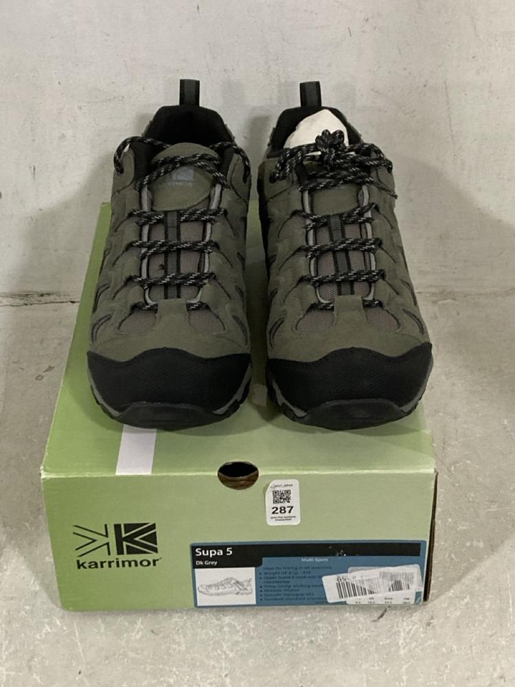 Lot 287  
            Chesterfield SR44 - Parcel Delivery Only 

                
CAMPER CHELSEA BOOTS SIZE 8 IN BROWN TO INCLUDE KARRIMOR SUPA 5 HIKING SHOES SIZE...