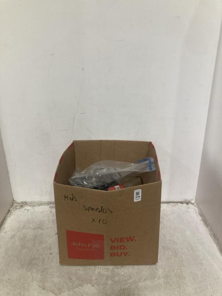 Lot 379  
            Chesterfield SR44 - Parcel Delivery Only 

                
BOX OF ASSORTED KIDS SPEEDOS TO INCLUDE SPEEDO ONE PIECE IN RED SIZE 13-YRS (LOCA...