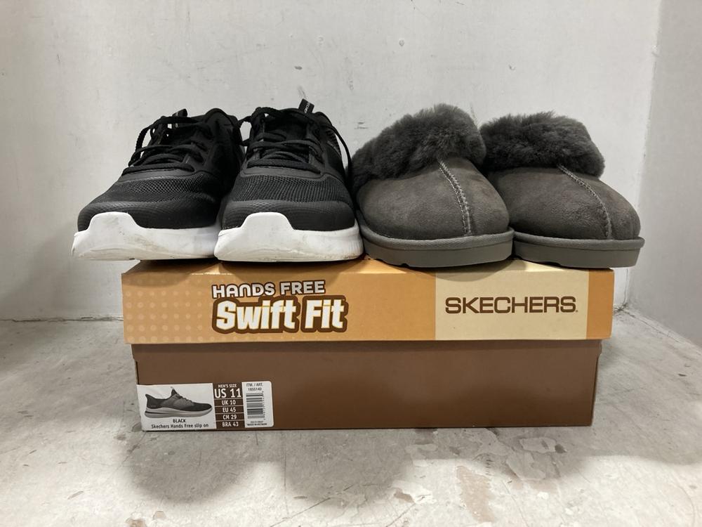 Lot 408  
            Chesterfield SR44 - Parcel Delivery Only 

                
3 X ASSORTED TRAINERS TO INCLUDE SKECHERS SKECH-LITE TRAINERS IN BLACK SIZE 7 UK ...