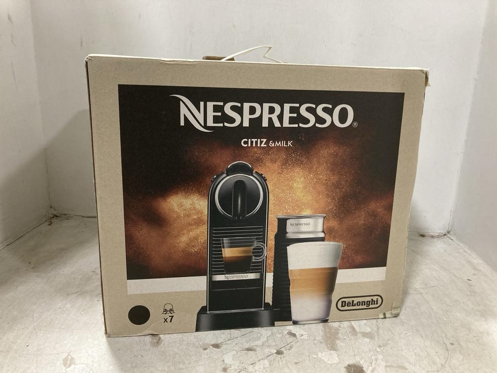 Lot 411  
            Chesterfield SR44 - Parcel Delivery Only 

                
DELONGHI NESPRESSO CITIZ AND MILK COFFEE MAKER (LOCATION: F5)