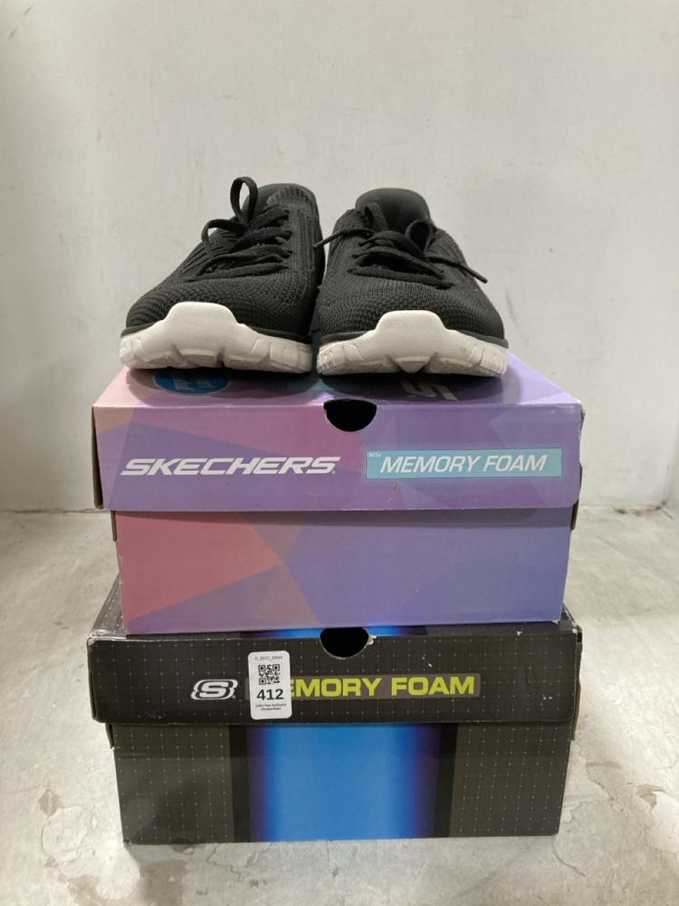 Lot 412  
            Chesterfield SR44 - Parcel Delivery Only 

                
3 X ASSORTED TRAINERS TO INCLUDE SKECHERS MEMORY FOAM TRAINERS IN BLACK SIZE 4 UK...