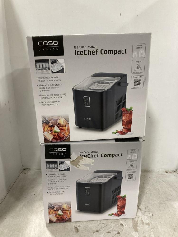 Lot 416  
            Chesterfield SR44 - Parcel Delivery Only 

                
2 X CASO DESIGN ICE CUBE ICE CHEF COMPACT (LOCATION: F5)
