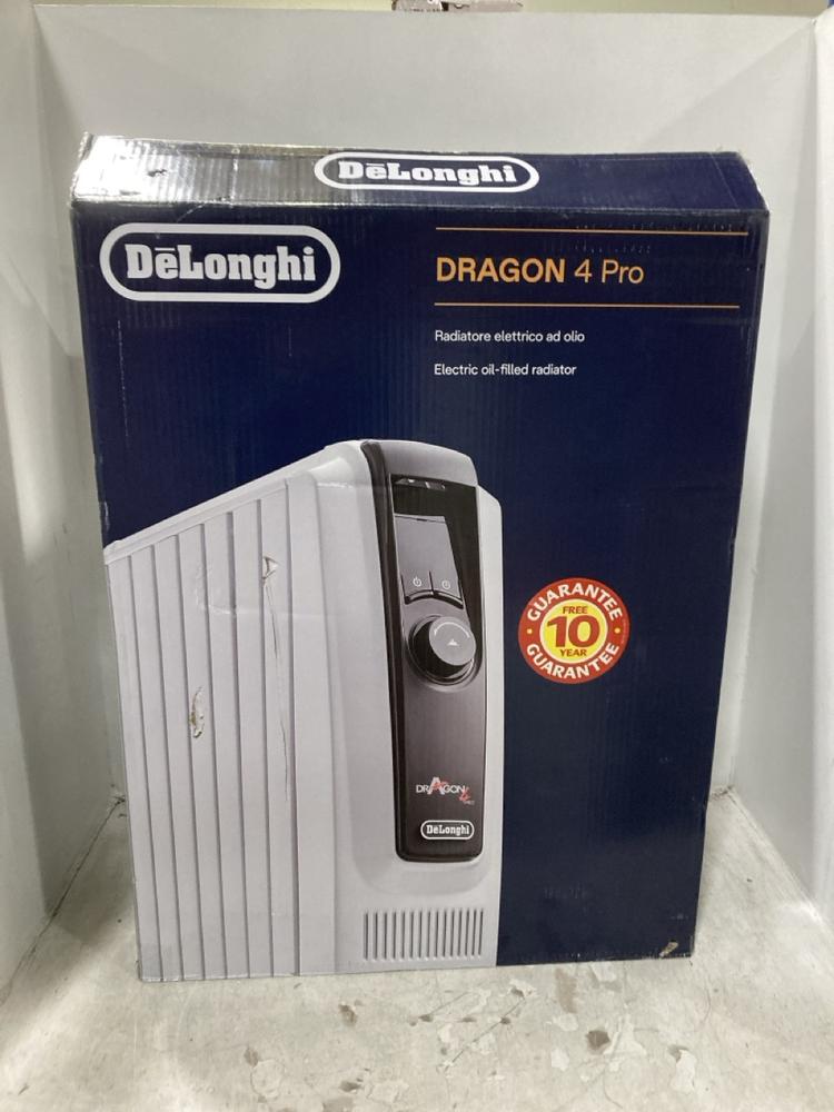 Lot 418  
            Chesterfield SR44 - Parcel Delivery Only 

                
DELONGHI DRAGON 4 PRO ELECTRIC OIL FILLED RADIATOR (LOCATION: F5)