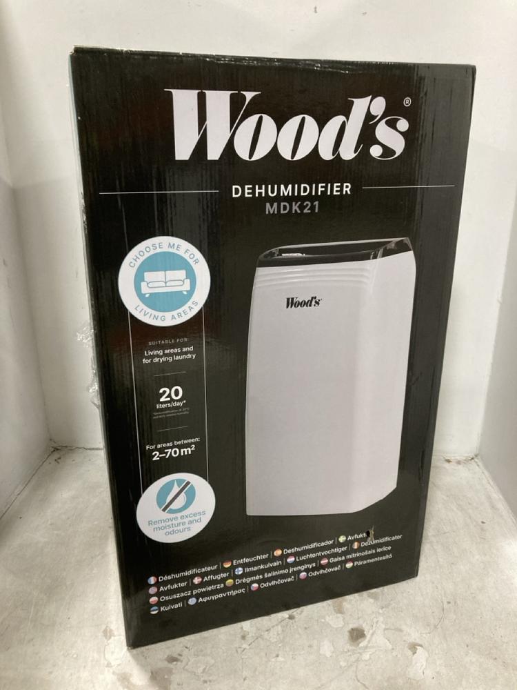 Lot 423  
            Chesterfield SR44 - Parcel Delivery Only 

                
WOODS MKD21 DEHUMIDIFIER IN WHITE (LOCATION: F5)