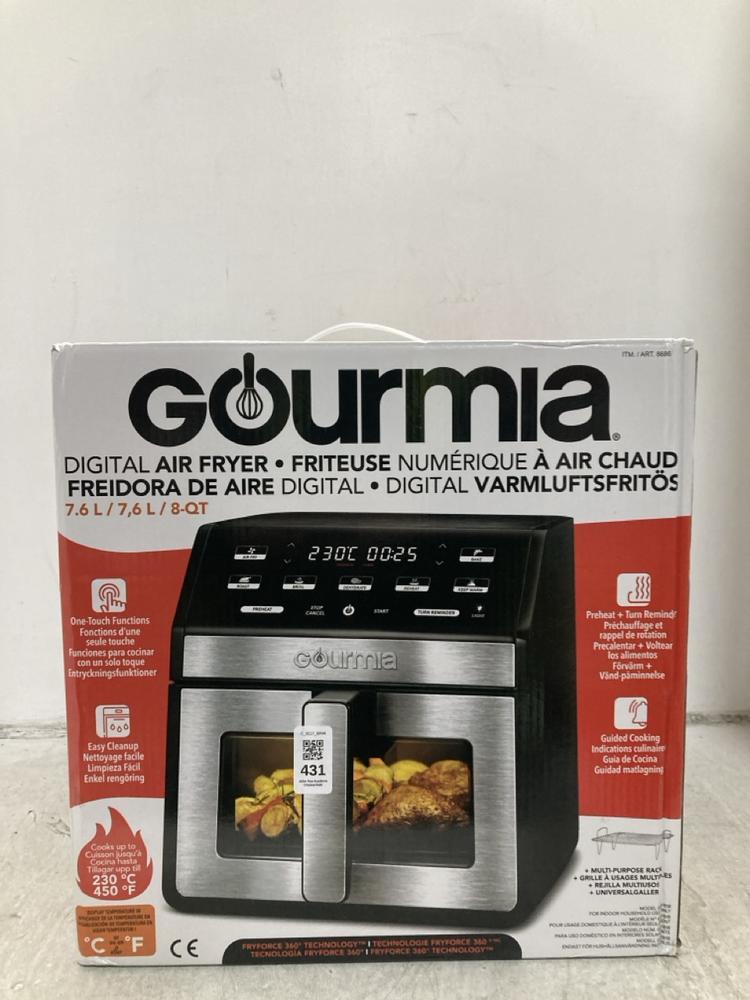 Lot 431  
            Chesterfield SR44 - Parcel Delivery Only 

                
GOURMIA DIGITAL AIR FRYER 7.6 LITRE (LOCATION: F6)