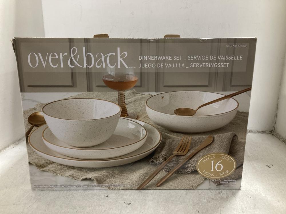 Lot 440  
            Chesterfield SR44 - Parcel Delivery Only 

                
OVER AND BACK 16 PIECE DINNERWARE SET IN WHITE (LOCATION: F6)