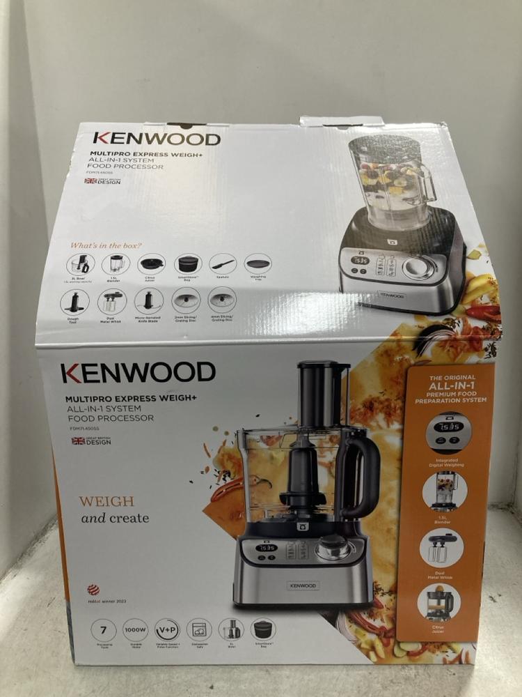 Lot 448  
            Chesterfield SR44 - Parcel Delivery Only 

                
KENWOOD MULTIPRO EXPRESS WEIGH+ ALL IN 1 SYSTEM FOOD PROCESSOR (LOCATION: F6)