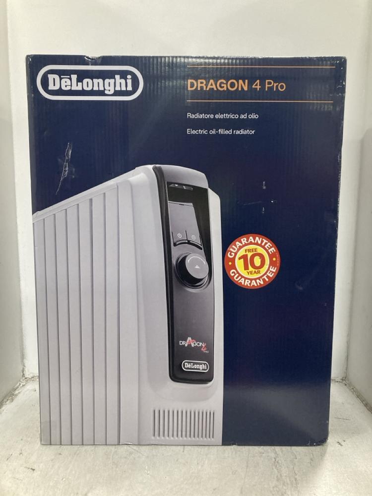 Lot 450  
            Chesterfield SR44 - Parcel Delivery Only 

                
DELONGHI DRAGON 4 PRO ELECTRIC OIL FILLED RADIATOR (LOCATION: F6)
