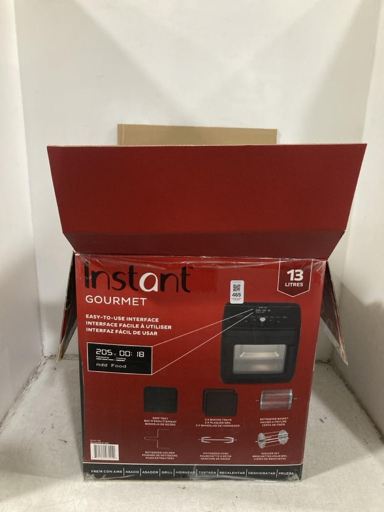 Lot 465  
            Chesterfield SR44 - Parcel Delivery Only 

                
INSTANT GOURMET DIGITAL AIR FRYER 13L (LOCATION: F7)