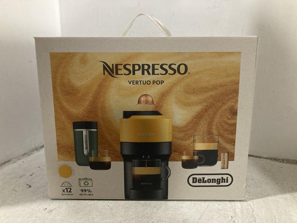 Lot 467  
            Chesterfield SR44 - Parcel Delivery Only 

                
DELONGHI NESPRESSO VERTUO POP ESPRESSO COFFEE MACHINE (LOCATION: F7)