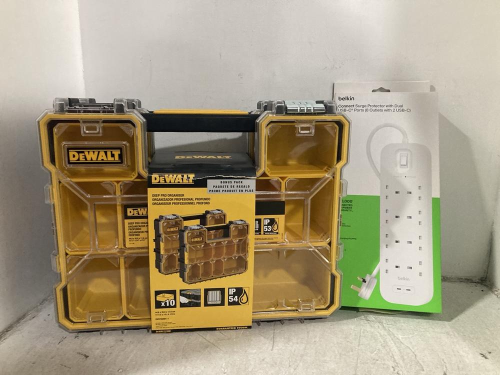 Lot 468  
            Chesterfield SR44 - Parcel Delivery Only 

                
3 X ASSORTED ITEMS TO INCLUDE DEWALT TOOL ORGANISER (LOCATION: F7)