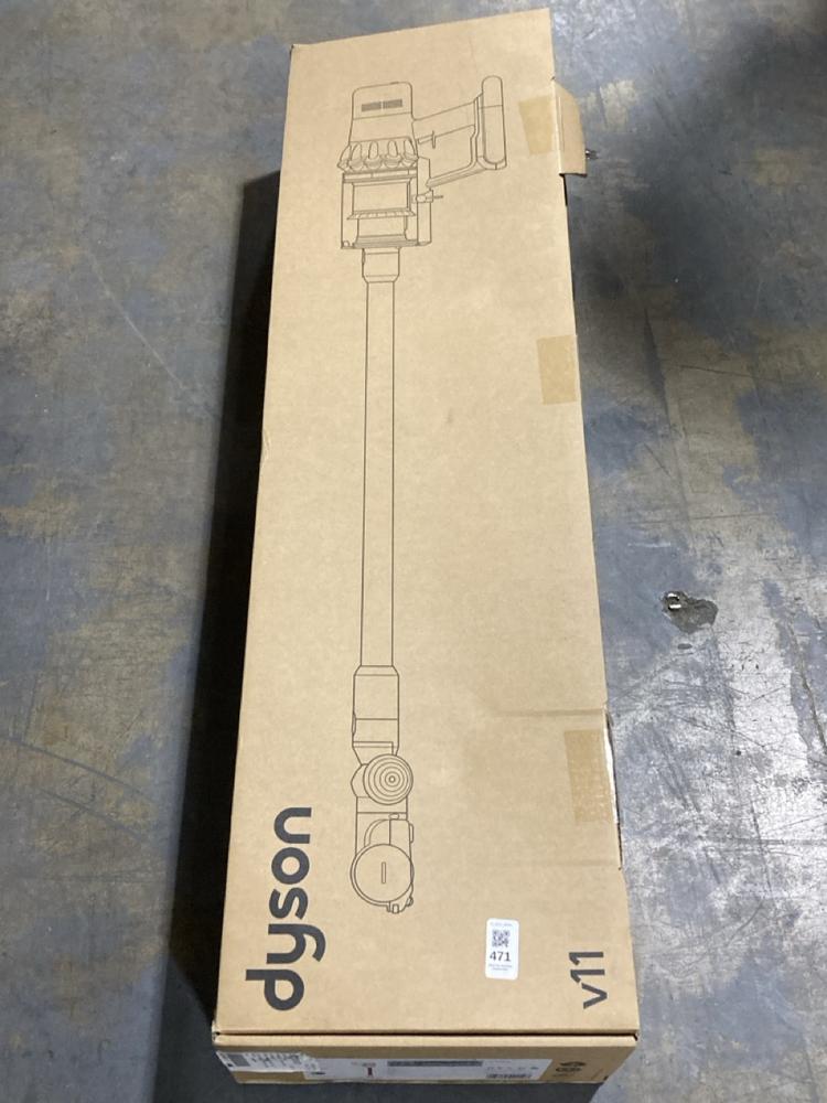 Lot 471  
            Chesterfield SR44 - Parcel Delivery Only 

                
DYSON V11 CORDLESS STICK VACUUM CLEANER (LOCATION: F7)