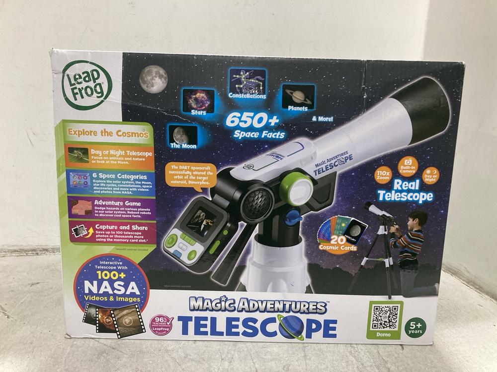 Lot 482  
            Chesterfield SR44 - Parcel Delivery Only 

                
LEAPFROG MAGIC ADVENTURES TELESCOPE (LOCATION: F8)