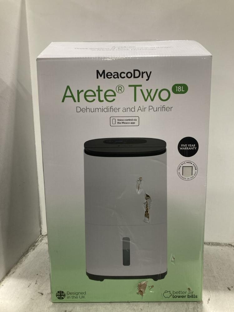 Lot 485  
            Chesterfield SR44 - Parcel Delivery Only 

                
MEACO ARETE TWO DEHUMIDIFIER AND AIR PURIFIER (LOCATION: F8)
