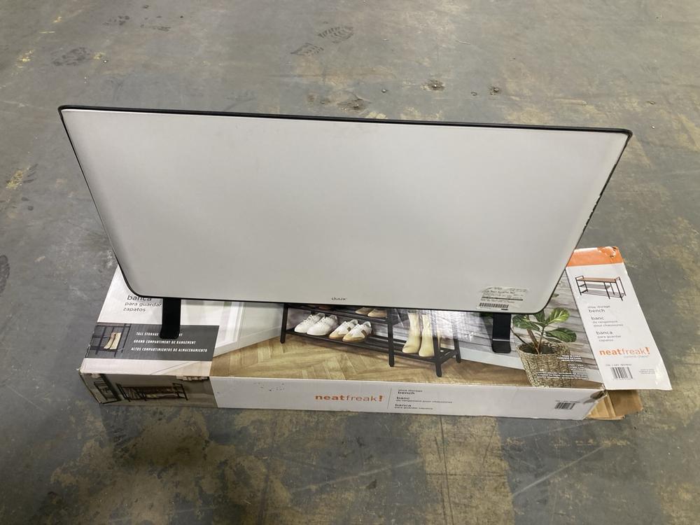 Lot 487  
            Chesterfield SR44 - Parcel Delivery Only 

                
NEATFREAK SHOE STORAGE BENCH TO INCLUDE DUUX ELECTRIC HEATER IN WHITE (LOCATION: F8)