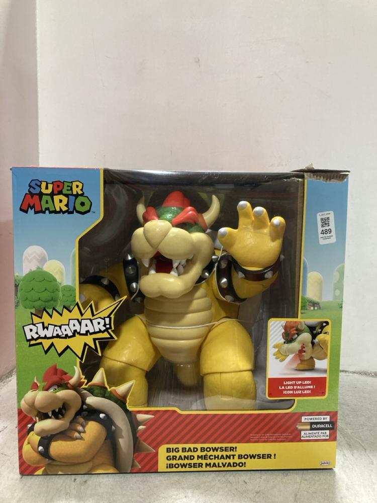 Lot 489  
            Chesterfield SR44 - Parcel Delivery Only 

                
SUPER MARIO BIG BAD BOWSER LIGHT UP LED STATUE (LOCATION: F8)