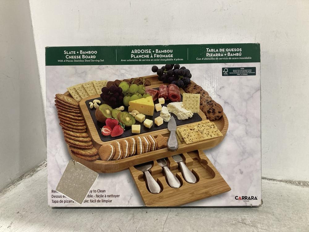 Lot 490  
            Chesterfield SR44 - Parcel Delivery Only 

                
CARRARA HOME SLATE AND BAMBOO CHEESE BOARD (LOCATION: F8)