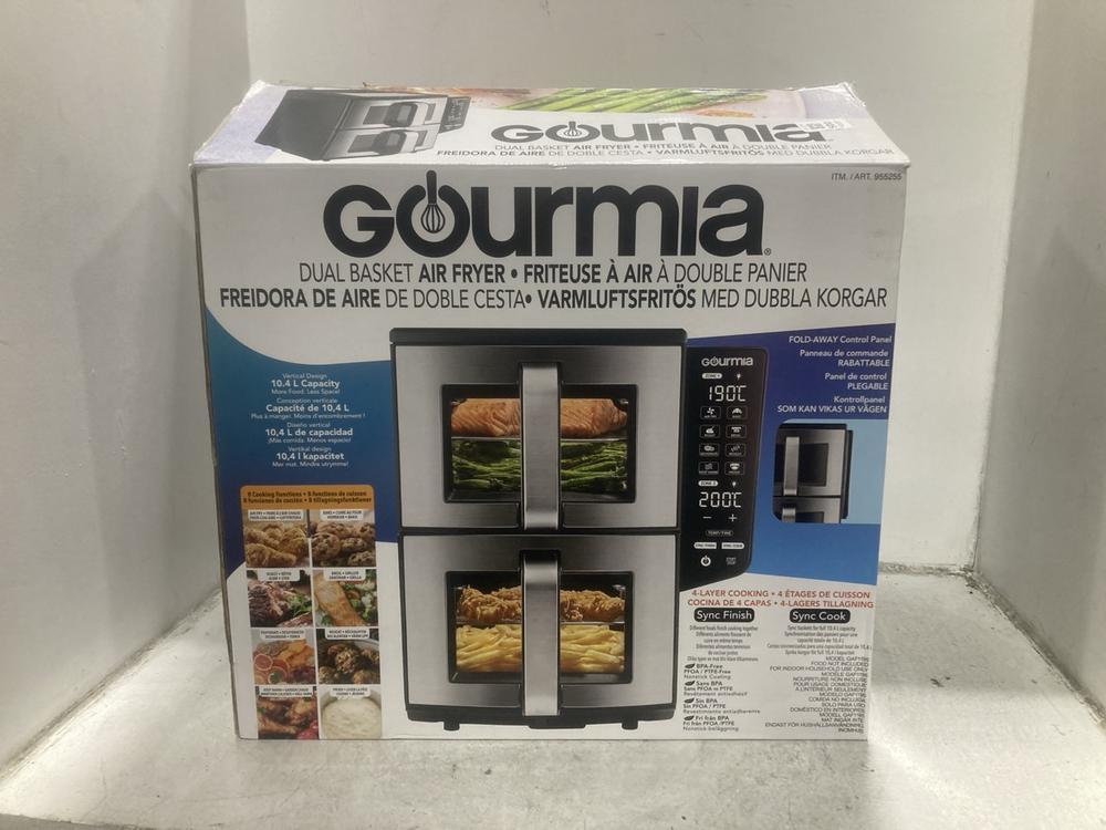 Lot 500  
            Chesterfield SR44 - Parcel Delivery Only 

                
GOURMIA DUAL BASKET AIR FRYER (LOCATION: F8)