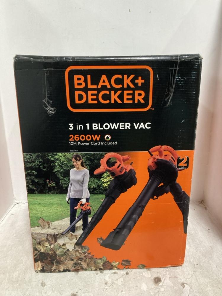 Lot 506  
            Chesterfield SR44 - Parcel Delivery Only 

                
BLACK AND DECKER 3 IN 1 BLOWER VAC (LOCATION: E1)