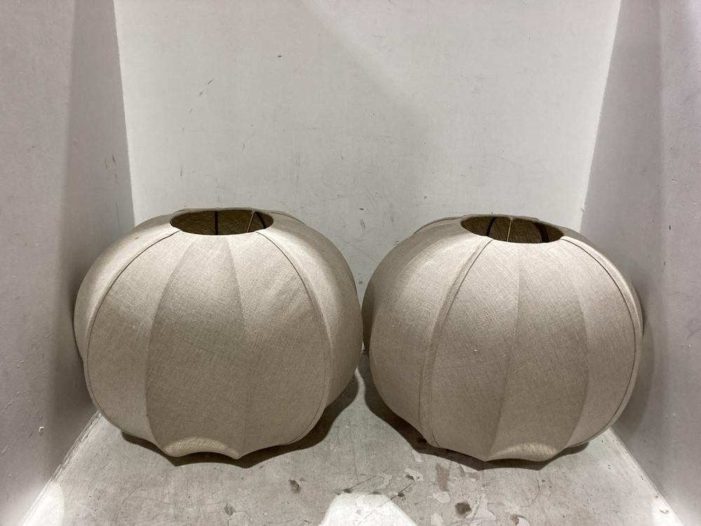 Lot 52  
            Chesterfield SR44 - Parcel Delivery Only 

                
2 X NKUKU ORISA LINEN LAMPSHADE - OFF WHITE - ITEM NO. OL1501 - ORIGINAL RRP £135...