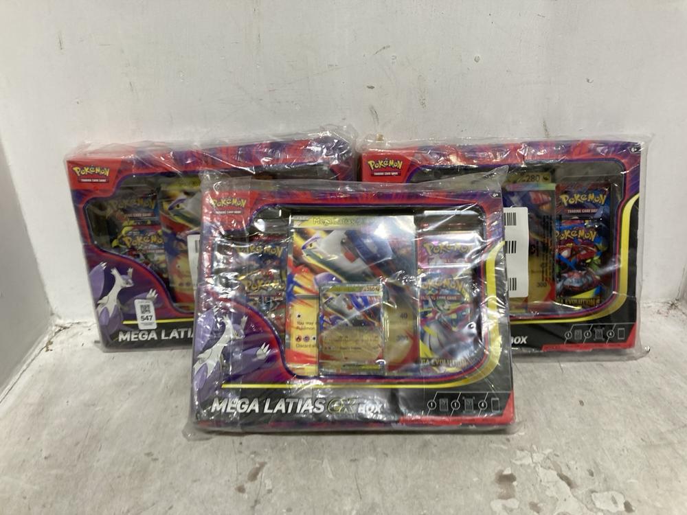 Lot 547  
            Chesterfield SR44 - Parcel Delivery Only 

                
3 X POKEMON MEGA LATIAS EX BOX (LOCATION: E1)