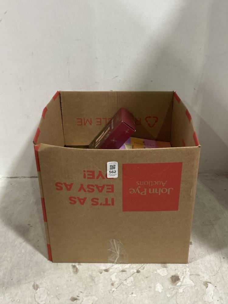 Lot 562  
            Chesterfield SR44 - Parcel Delivery Only 

                
BOX OF ASSORTED BEAUTY ITEMS TO INCLUDE ICONIC LONDON THE QUICK GLOW SET (LOCATIO...