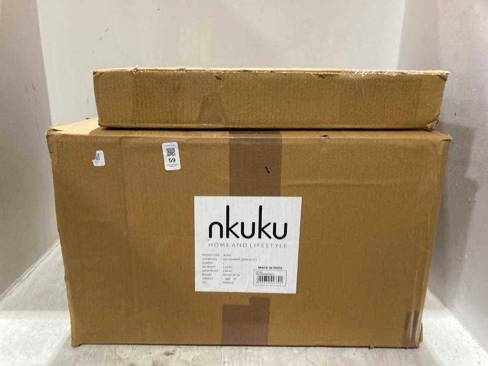 Lot 59  
            Chesterfield SR44 - Parcel Delivery Only 

                
NKUKU ADAH IRON BASKETS - BROWN (SET OF 2) - ITEM NO. AD1001 - ORIGINAL RRP £80 T...