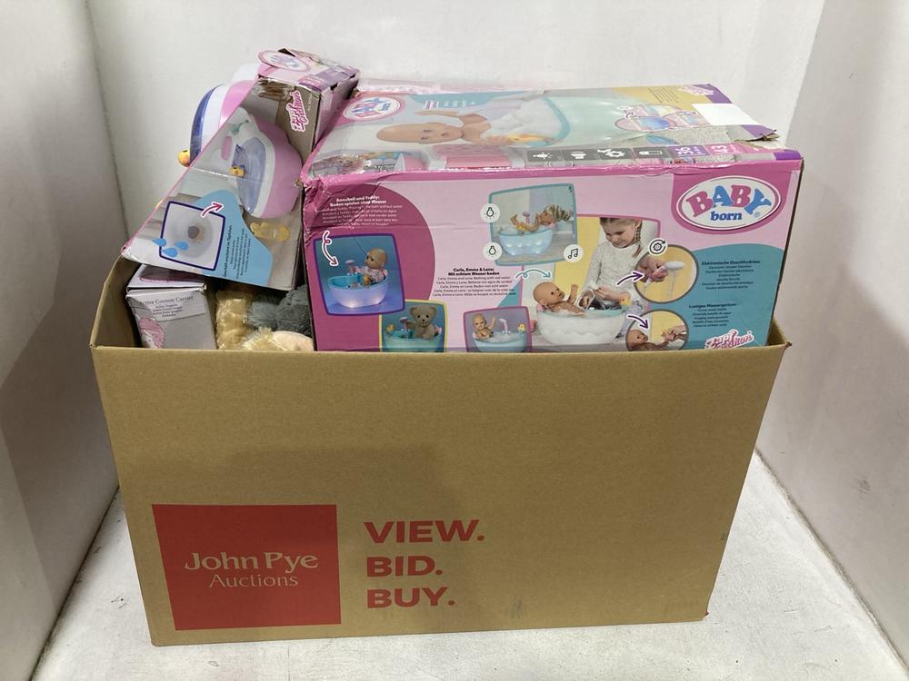 Lot 630  
            Chesterfield SR44 - Parcel Delivery Only 

                
BOX OF ASSORTED KIDS TOYS TO INCLUDE BABY BORN TOILETTE TOILET (LOCATION: E3)