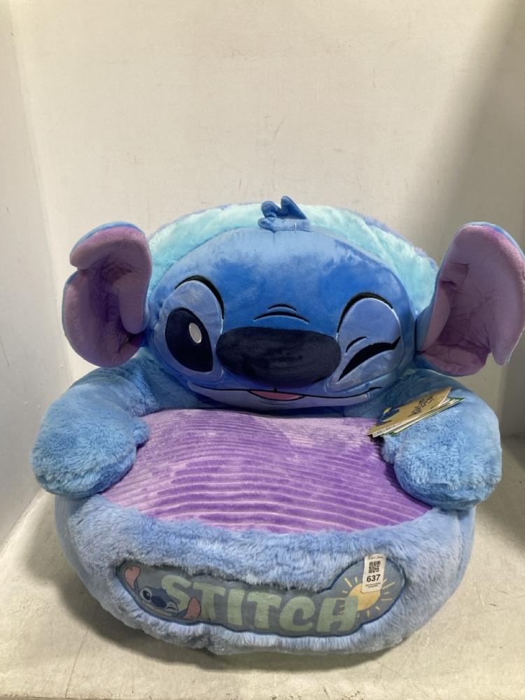 Lot 637  
            Chesterfield SR44 - Parcel Delivery Only 

                
DISNEY STITCH PLUSH CHAIR IN BLUE (LOCATION: E4)
