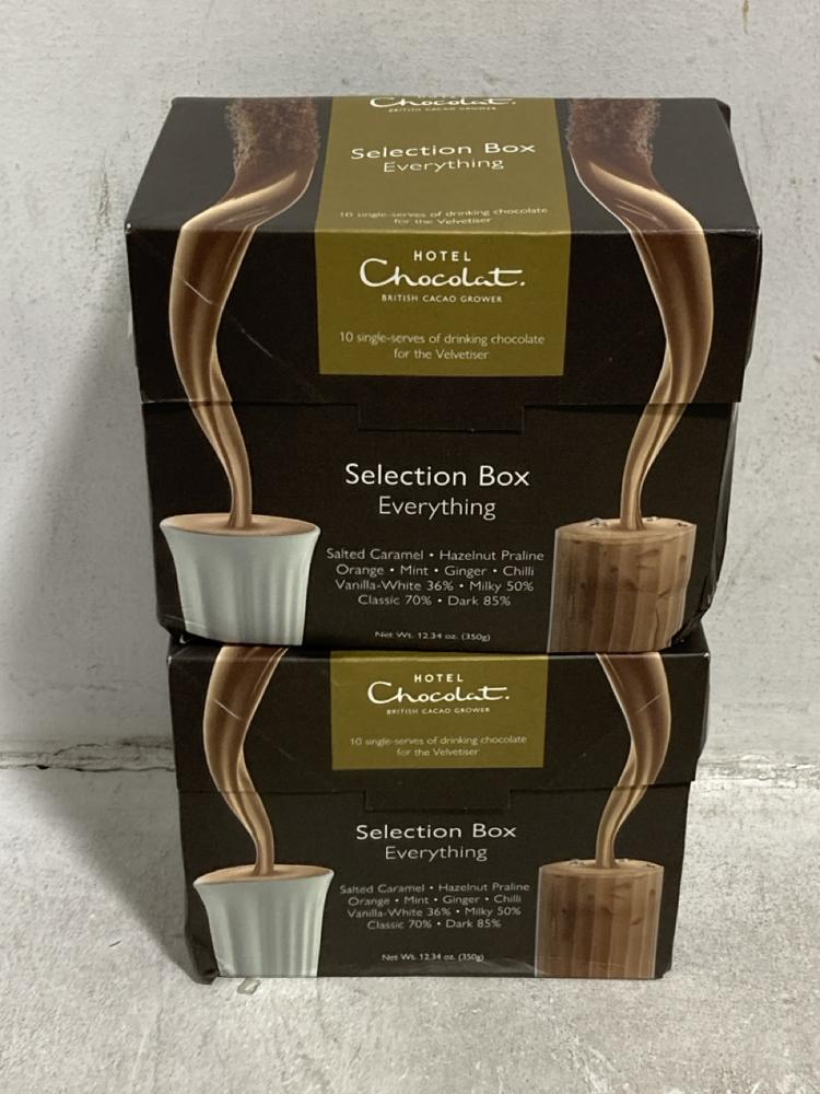 Lot 647  
            Chesterfield SR44 - Parcel Delivery Only 

                
3 X ASSORTED ITEMS TO INCLUDE HOTEL CHOCOLATE EVERYTHING COLLECTION OF CHOCOLATES...