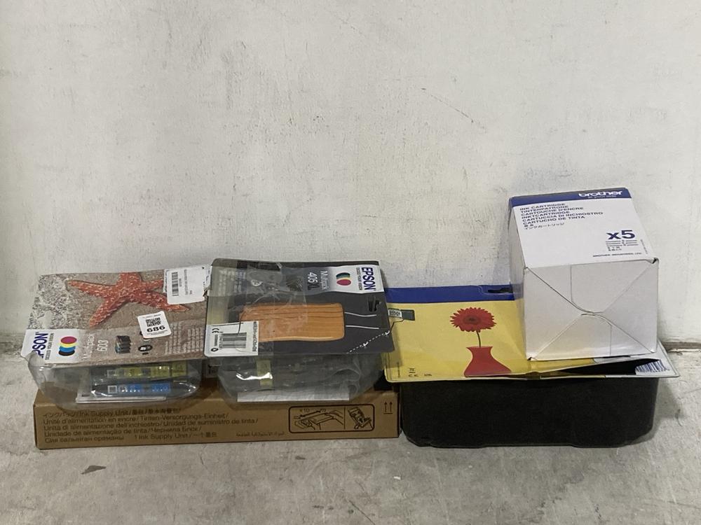 Lot 686  
            Chesterfield SR44 - Parcel Delivery Only 

                
5 X ASSORTED INKS TO INCLUDE EPSON MULTIPACK 603 (LOCATION: E5)