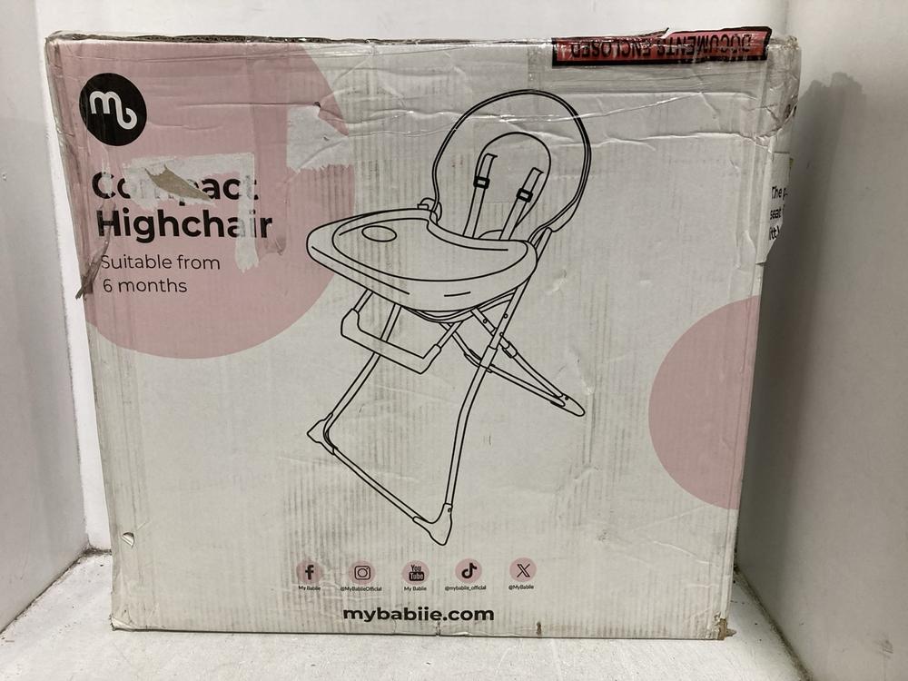 Lot 716  
            Chesterfield SR44 - Parcel Delivery Only 

                
MY BABIIE COMPACT HIGH CHAIR ONE SIZE (LOCATION: E6)