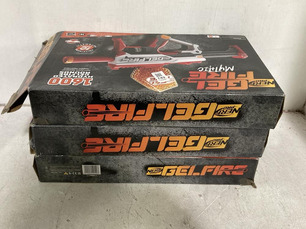 Lot 743  
            Chesterfield SR44 - Parcel Delivery Only 

                
3 X NERF PRO HELLFIRE MYTHIC GUN (LOCATION: E6)