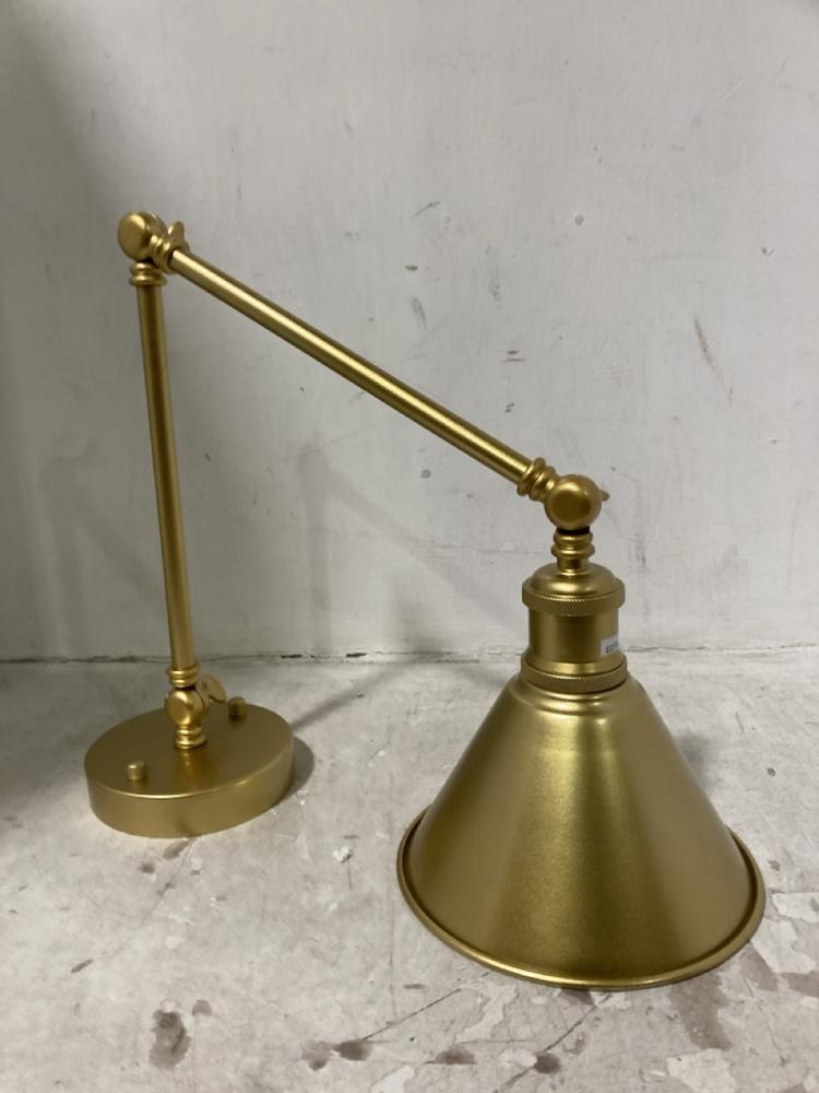 Lot 777  
            Chesterfield SR44 - Parcel Delivery Only 

                
BELIANI SET OF 2 WALL LAMPS NARVA ADJUSTABLE METAL GOLD - ITEM NO. 28123 (LOCATIO...