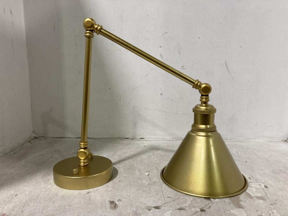 Lot 778  
            Chesterfield SR44 - Parcel Delivery Only 

                
BELIANI SET OF 2 WALL LAMPS NARVA ADJUSTABLE METAL GOLD - ITEM NO. 28123 (LOCATIO...